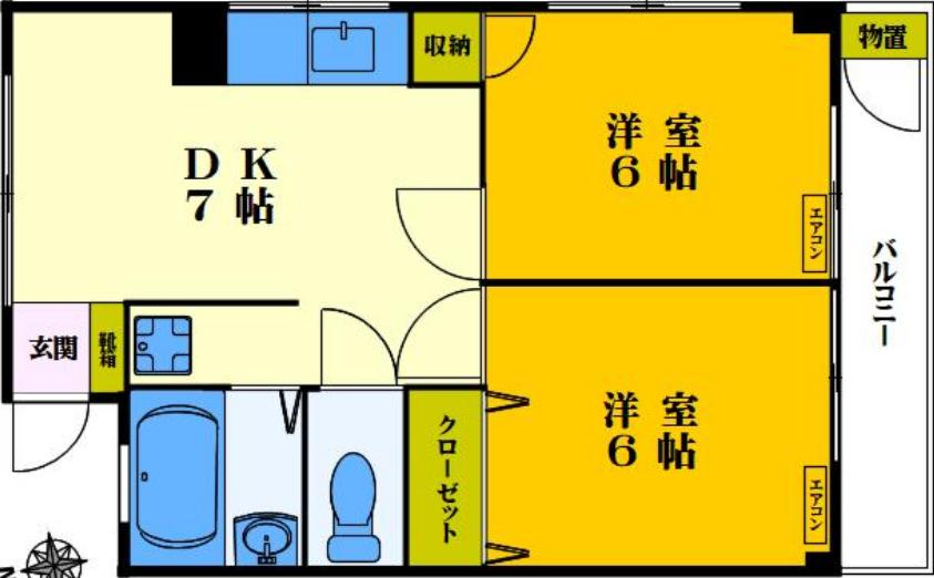 コーポ橘 405 新宿区 2DKの物件写真
