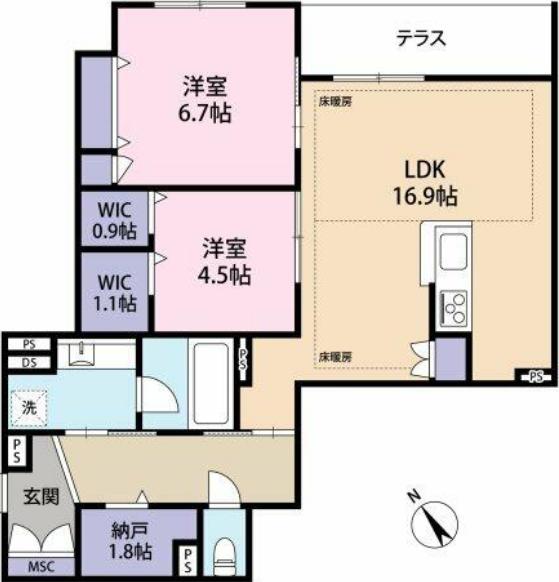 エルズプラス高円寺南 101 杉並区 LDKの物件写真