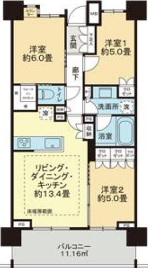 パークホームズ錦糸町 猿江恩賜公園 0406 江東区 LDKの物件写真