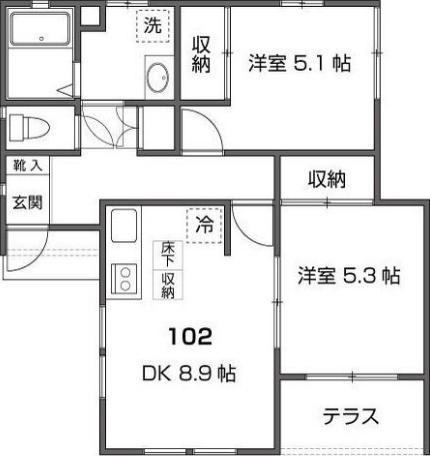 ＦＬＡＴＳ等々力 102 世田谷区 DKの物件写真