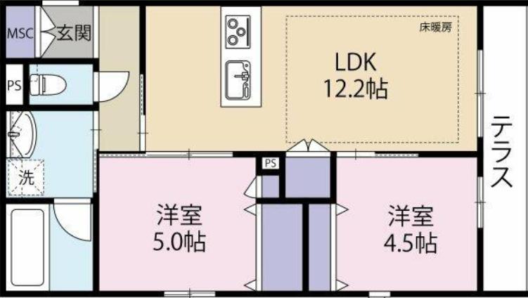 ＮＯＢＥＬ中落合 102 新宿区 LDK12.2、洋4.5、洋5の物件写真