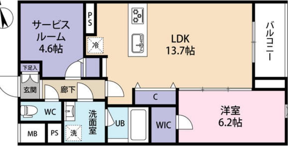 SＰコート興野 402 足立区 2LDK+Sの物件写真